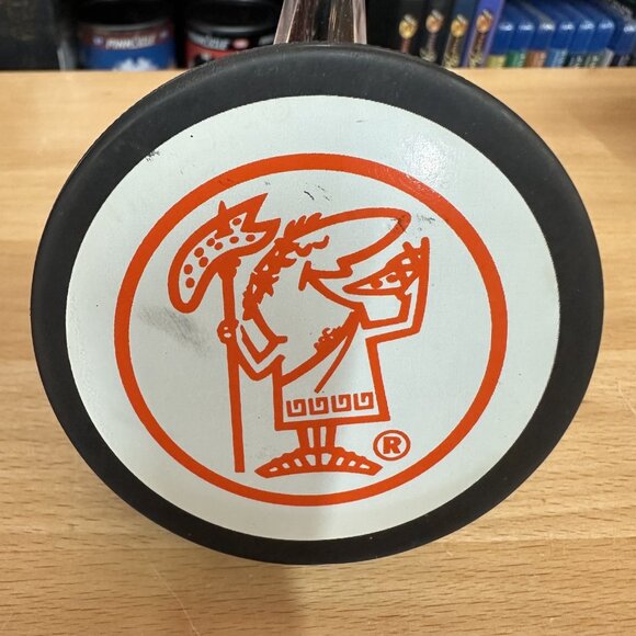 ERIE OTTERS Little Caesars SPONSOR VINTAGE INGLASCO PUCK Made In Canada - Picture 2 of 2